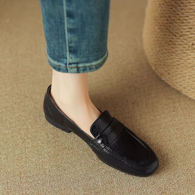 Oriana Dames Leren Casual Loafers - Zwart