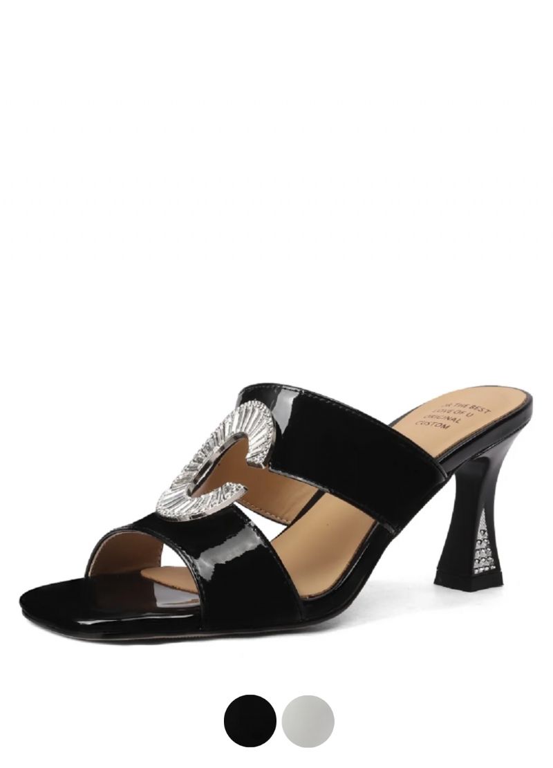 Oriana Dames Leren Vierkante Teen Sandalen