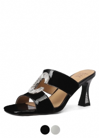 Oriana Dames Leren Vierkante Teen Sandalen