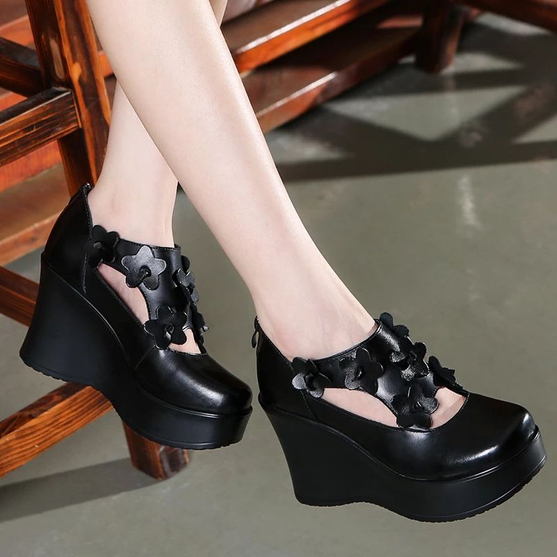 Oriana Dames Platform Schoenen - Zwart