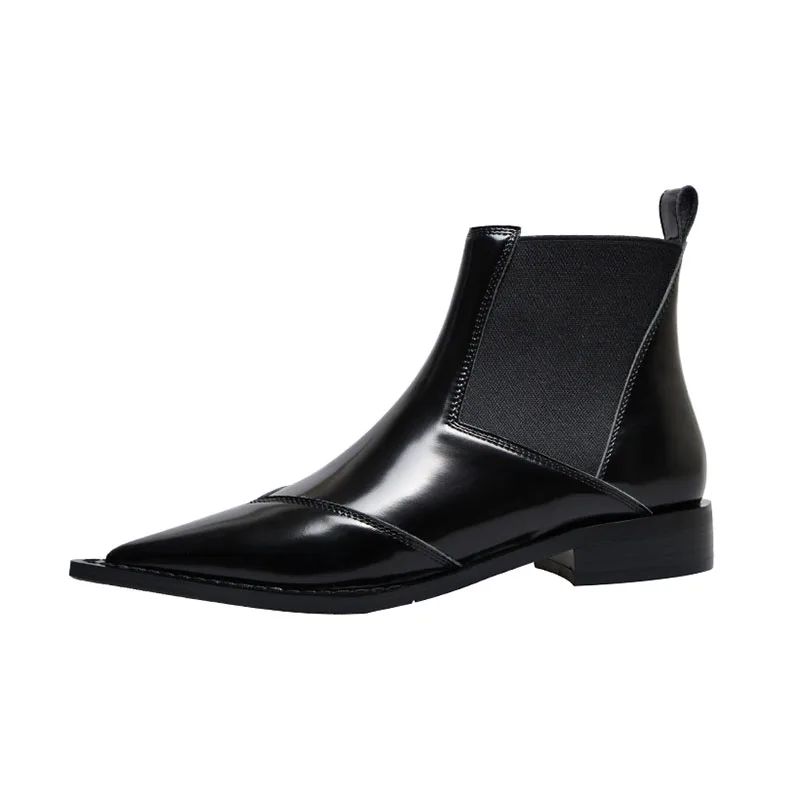 Oriana Dames Pointed Toe Black Boots - Zwart