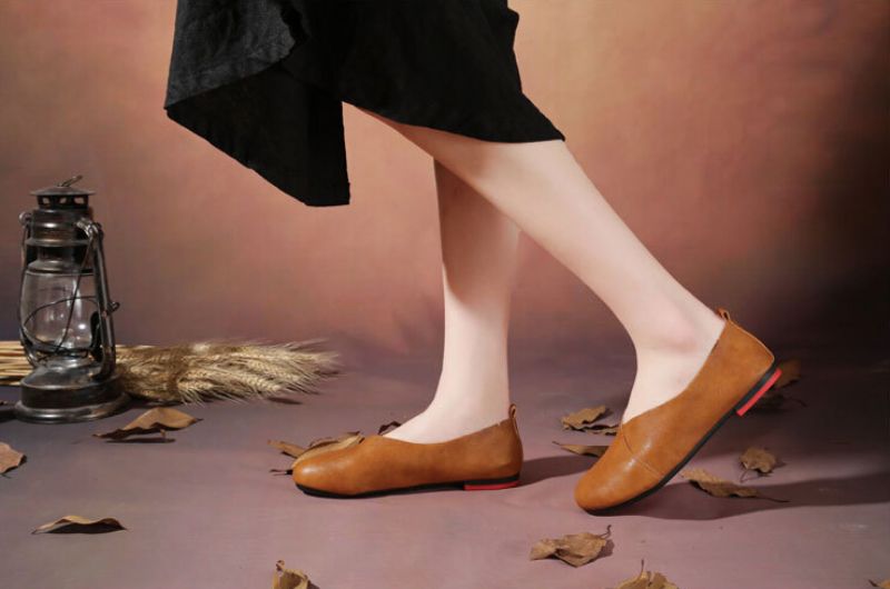 Oriol Dames Platte Schoenen - Groen