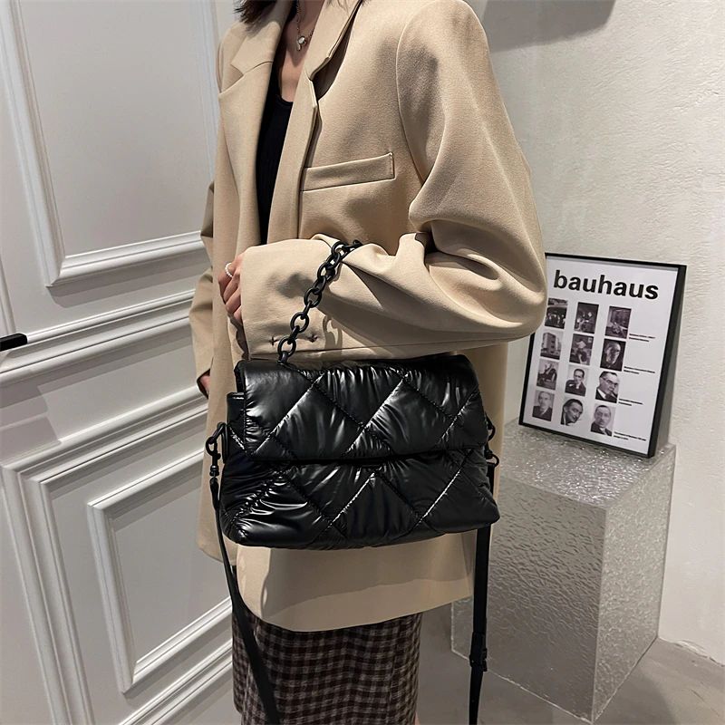Orley Dames Luxe Handtas Met Ketting - Zwart