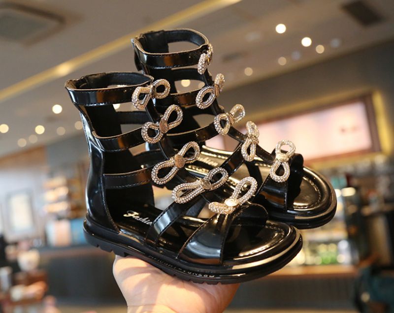 Orlin Gladiator Sandaal Voor Meisjes - Zwart