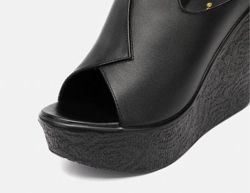 Ornella Dames Wedge Platform Sandaal - Zwart