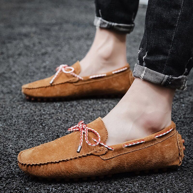 Oswaldo Heren Suède Leren Loafer - Khaki 1