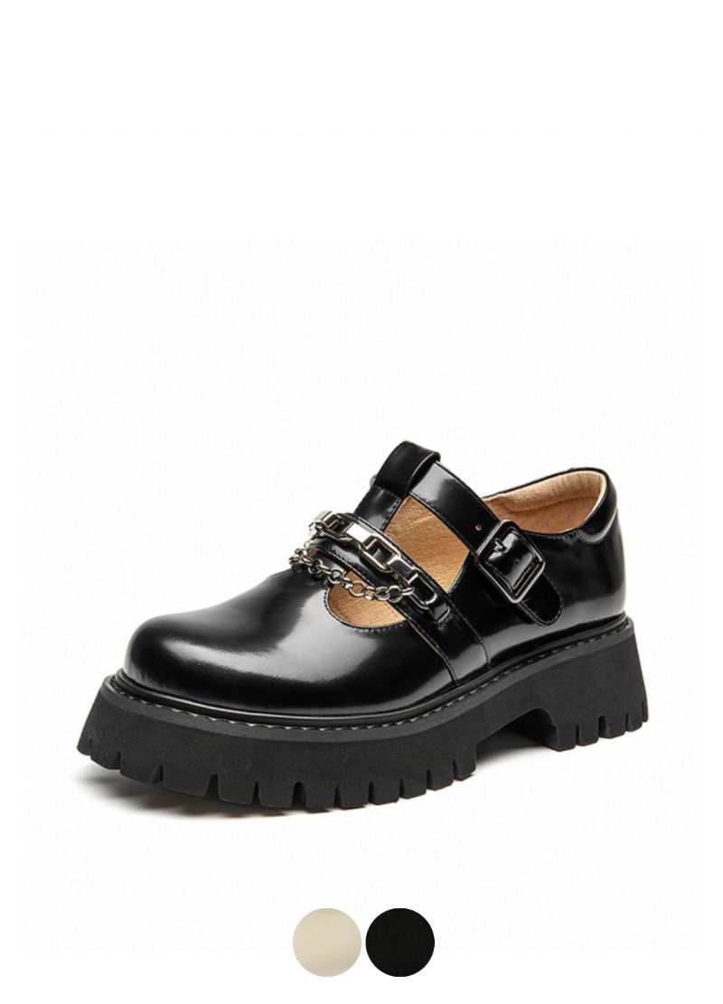 Oz Dames Leren Platform Schoenen