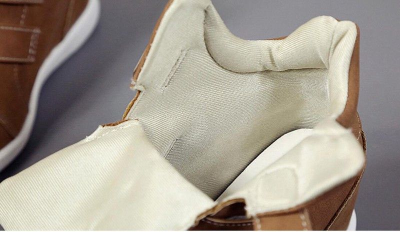 Pakin Comfortabele Platte Leren Casual Enkellaarsjes Voor Dames - Bruin