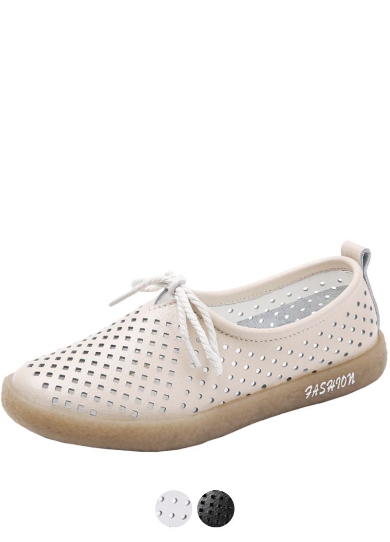 Palmer Dames Platte Leren Slip On Schoenen