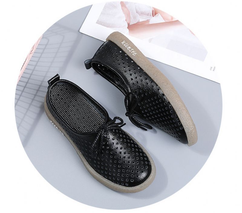 Palmer Dames Platte Leren Slip On Schoenen - Beige