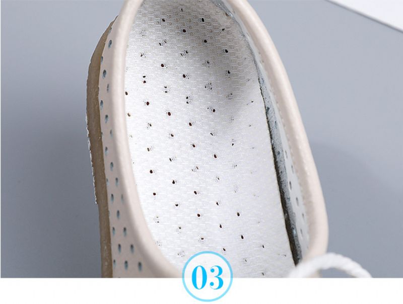 Palmer Dames Platte Leren Slip On Schoenen - Beige