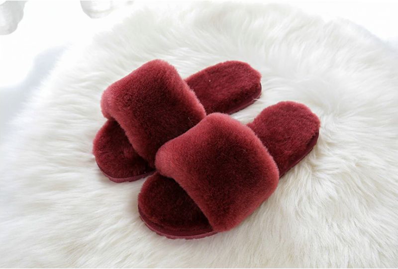 Pancha Dames Pantoffels Schoenen - DONKERROZE