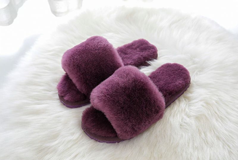 Pancha Dames Pantoffels Schoenen - DONKERROZE