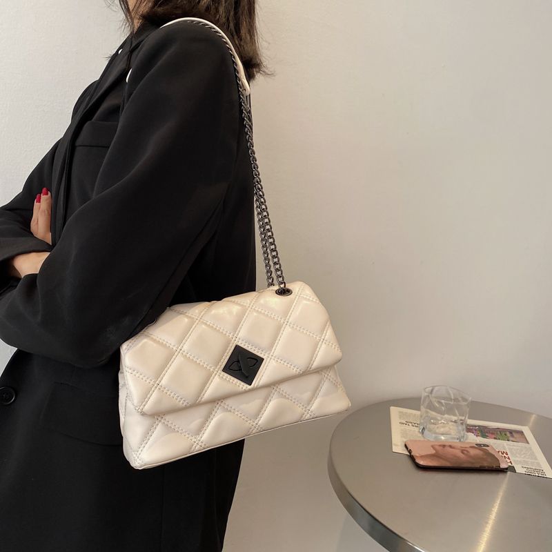 Panche Dames Luxe Trend Ketting Leren Handtas - Zwart