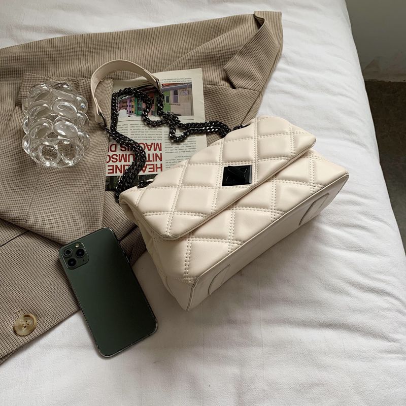 Panche Dames Luxe Trend Ketting Leren Handtas - Zwart