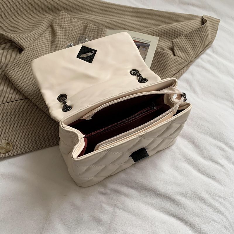 Panche Dames Luxe Trend Ketting Leren Handtas - Zwart
