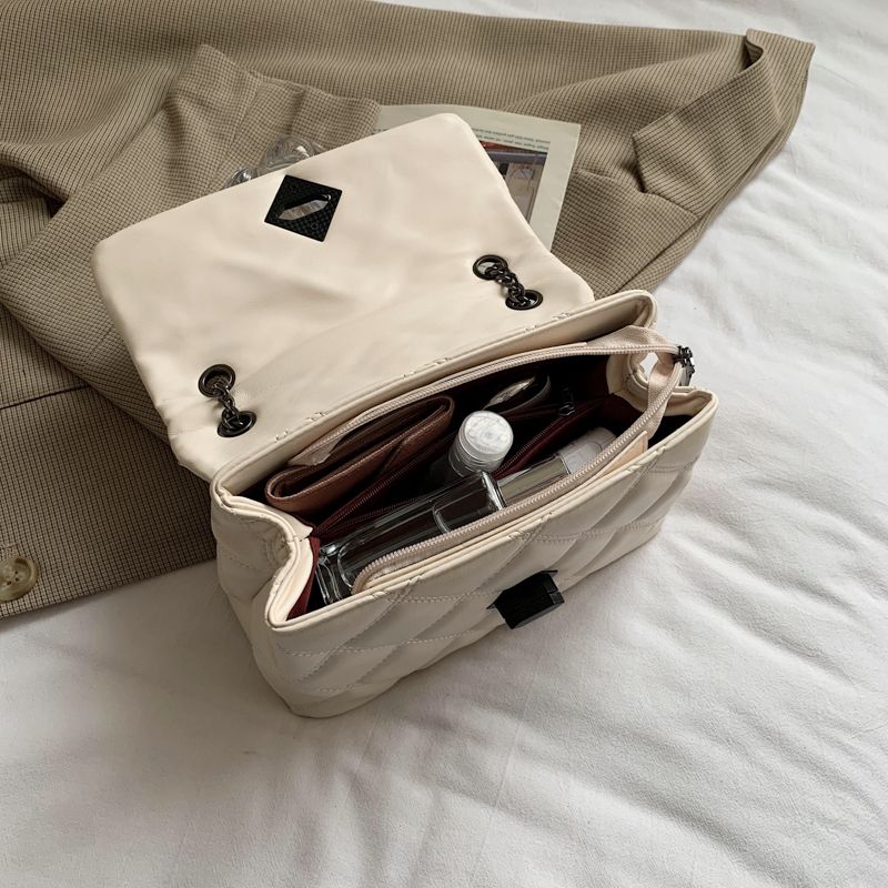 Panche Dames Luxe Trend Ketting Leren Handtas - Zwart