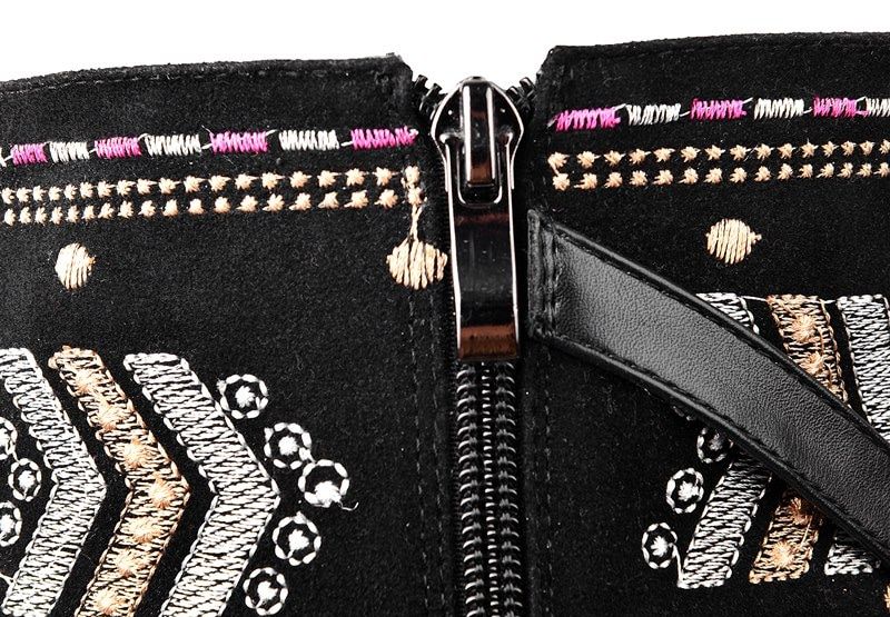 Panema Dames Western Winterlaarzen - Zwart Zonder Bont