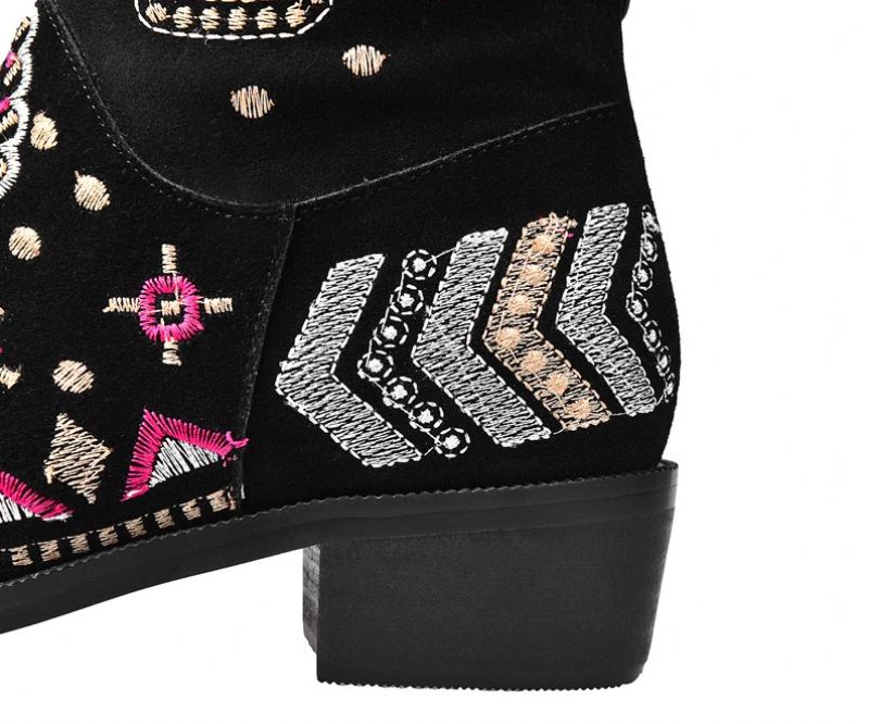 Panema Dames Western Winterlaarzen - Zwart Zonder Bont