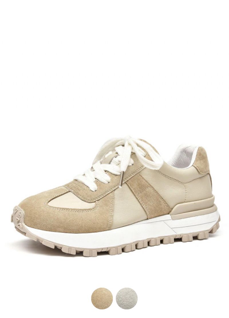 Panina Dames Platte Leren Platform Sneaker