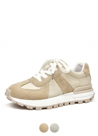 Panina Dames Platte Leren Platform Sneaker