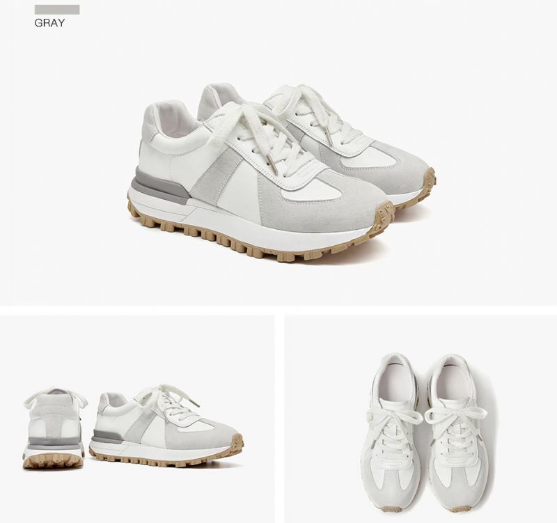 Panina Dames Platte Leren Platform Sneaker - Bruin