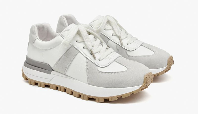 Panina Dames Platte Leren Platform Sneaker - Bruin