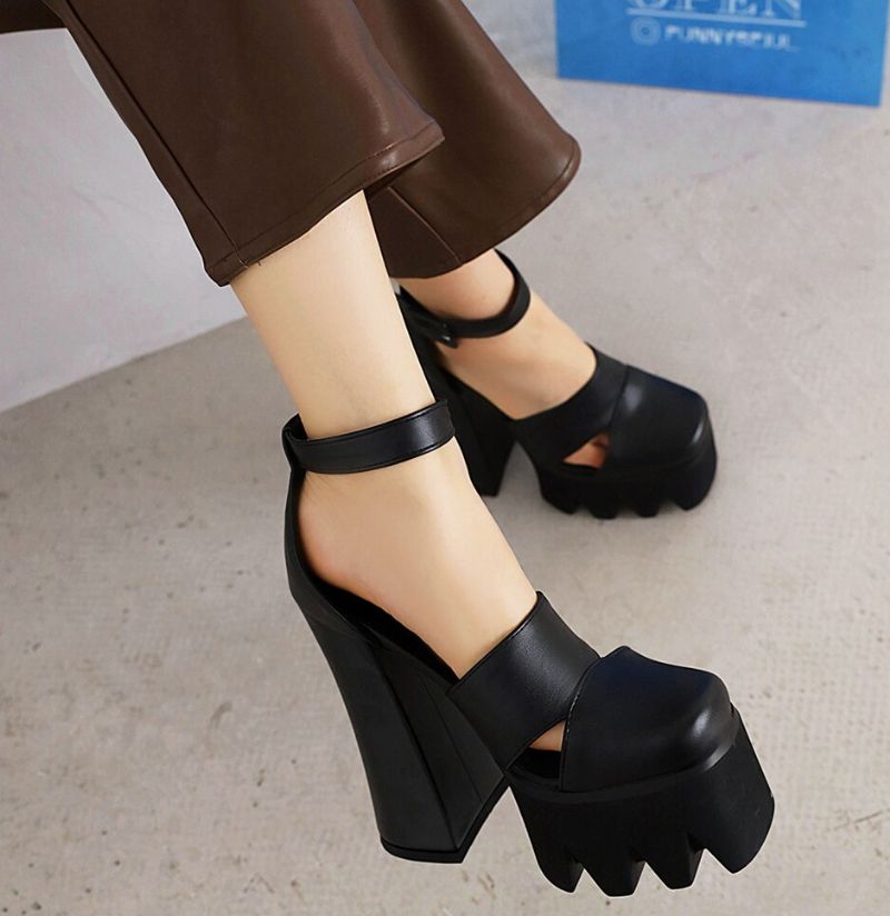 Paquita Dames Platform Sandaal - Zwart