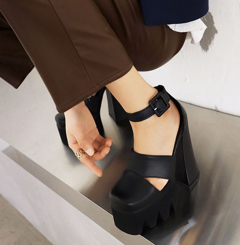 Paquita Dames Platform Sandaal - Zwart