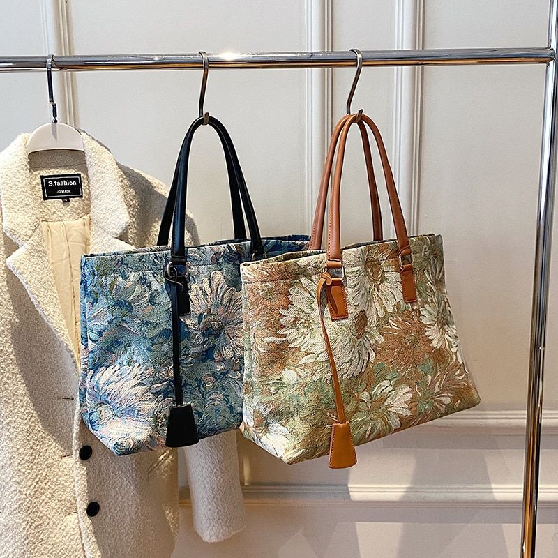 Parlote Dames Grote Capaciteit Schouder Handtas - Blauw