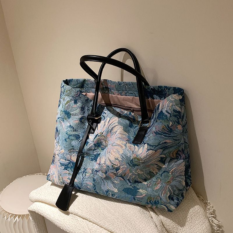 Parlote Dames Grote Capaciteit Schouder Handtas - Blauw