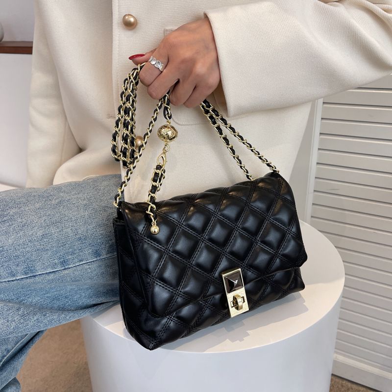 Patiño Dames Gewatteerde Leren Schouder Handtas - Zwart