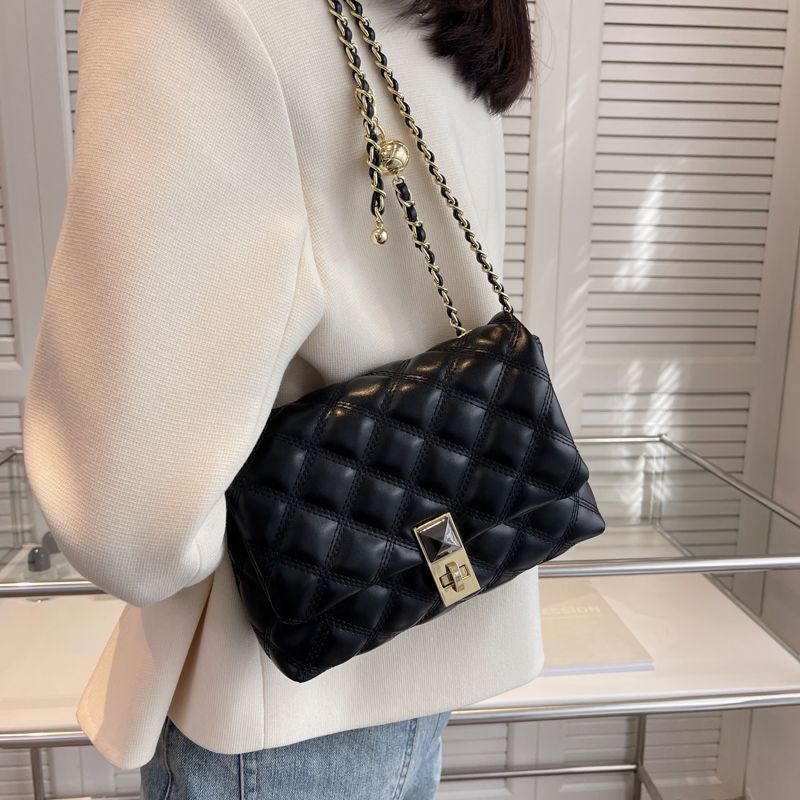 Patiño Dames Gewatteerde Leren Schouder Handtas - Zwart