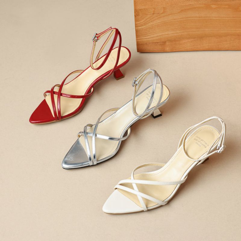 Patricia Dames Puntige Teen Sandalen - Rood