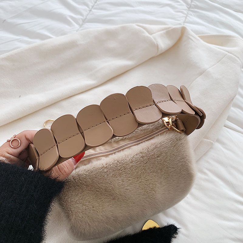 Paty Dames Mini Kunstleren Handtas - Abrikoos