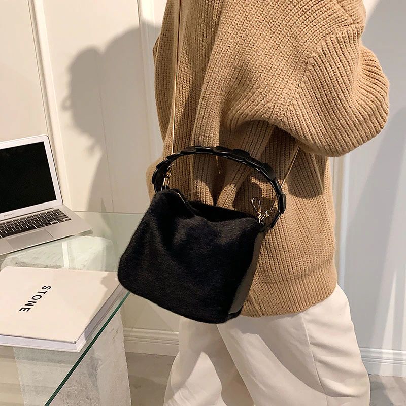 Paty Dames Mini Kunstleren Handtas - Abrikoos