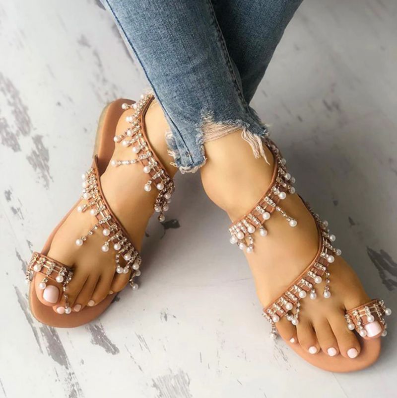 Pearls Dames Sandaal - Bruin