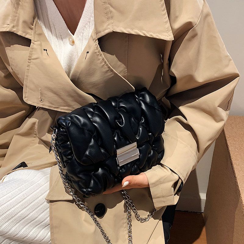 Pelae Dames Kleine Leren Schouder Handtas - Zwart