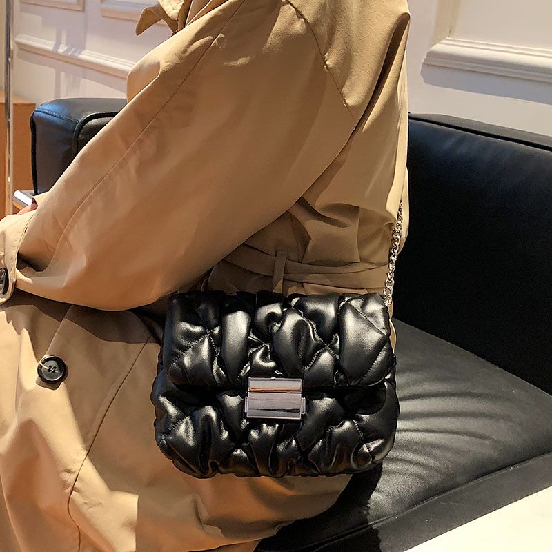 Pelae Dames Kleine Leren Schouder Handtas - Zwart