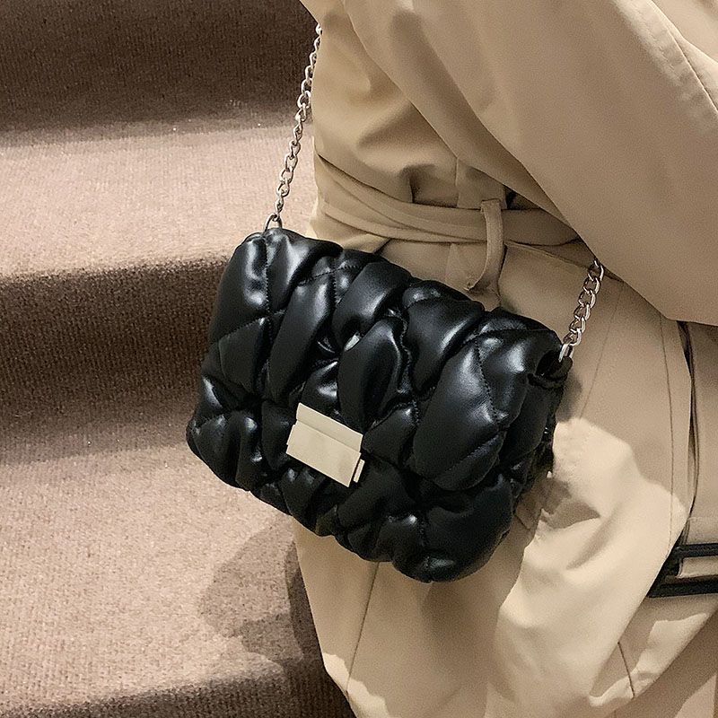 Pelae Dames Kleine Leren Schouder Handtas - Zwart