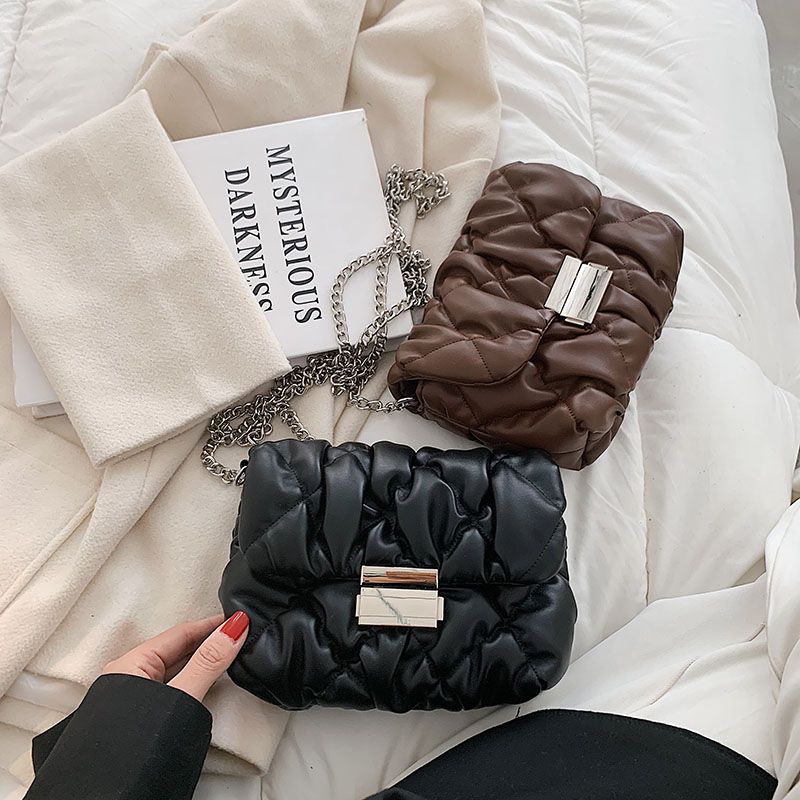 Pelae Dames Kleine Leren Schouder Handtas - Zwart