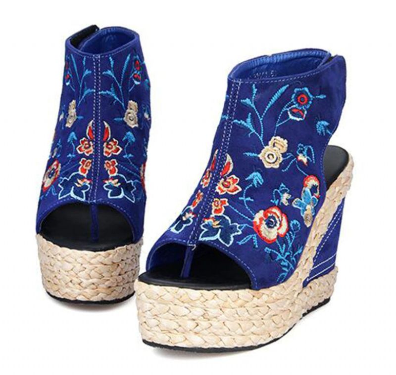 Penelope Zomersandaal Met Wig Voor Dames - Blauw