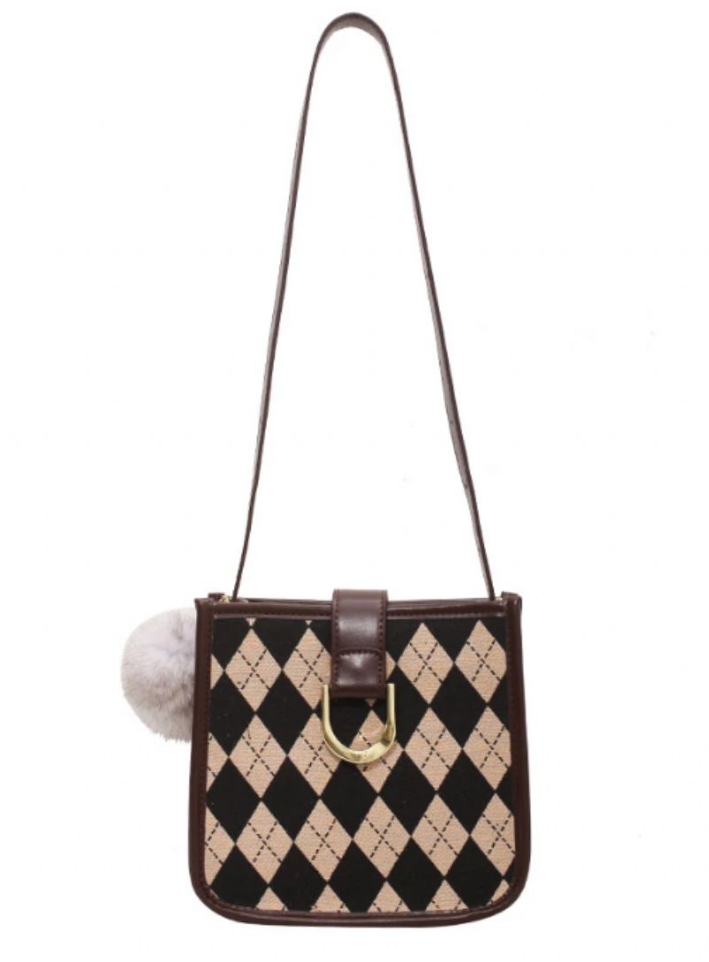 Peniche Dames Kleine Canvas Crossbody Handtas - Koffie