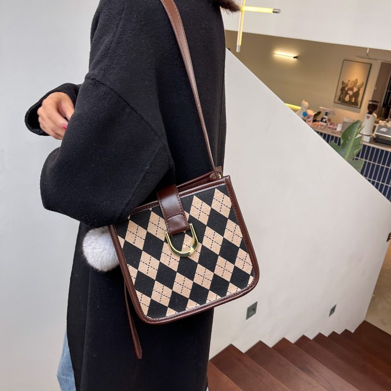 Peniche Dames Kleine Canvas Crossbody Handtas - Koffie