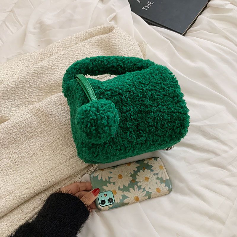 Peniche Dames Mini Wollen Handtas - Groen