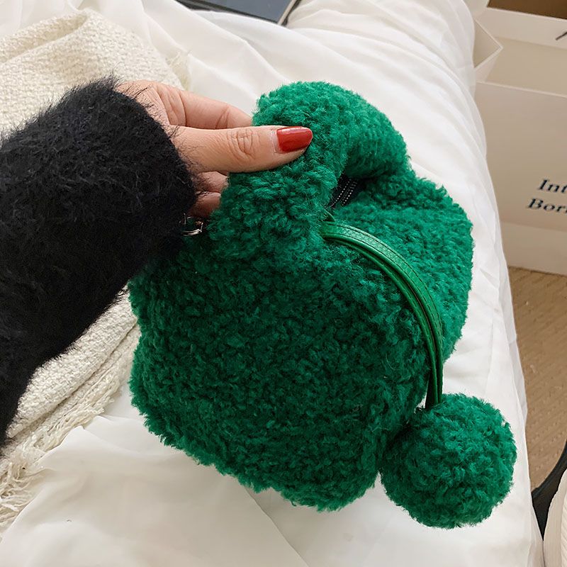 Peniche Dames Mini Wollen Handtas - Groen