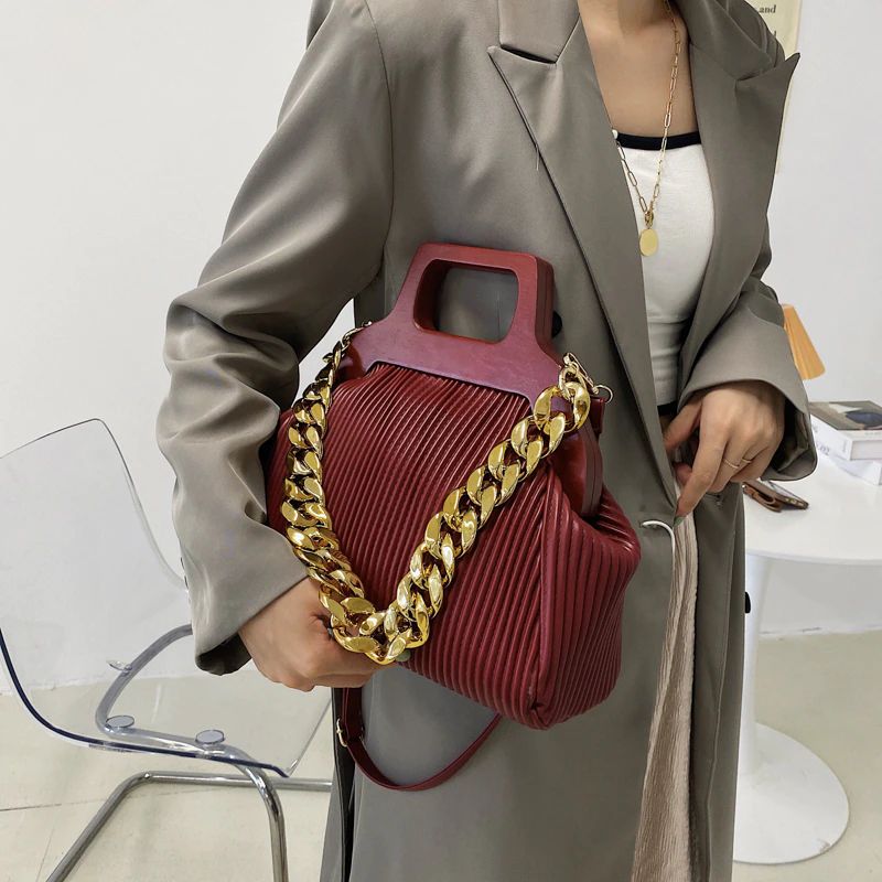 Pereira Dames Leren Ketting Handtas - Zwart