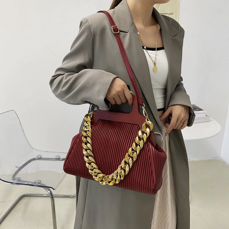 Pereira Dames Leren Ketting Handtas - Zwart