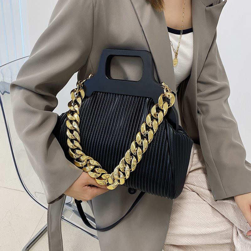 Pereira Dames Leren Ketting Handtas - Zwart