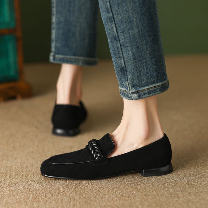 Perla Dames Suède Kantoor Loafers - Groen